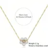 304 Stainless Steel Plastic Flower Ion Plating (IP) Plastic 18K Gold Plated Sweet Waterproof Non Tarnish Inlay Regular Chain Multicolor-Golden Yellow Pendant Necklace