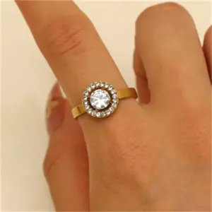 02 18K Real Gold (Big round) Z-393 / Adjustable Opening / 1 Piece