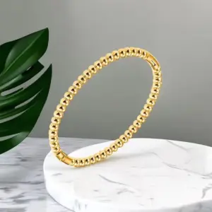 14-B-4 Gold round Beads Bracelet