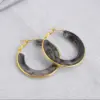Wholesale 1 Pair Retro Exaggerated Circle Round Plating 304 Stainless Steel Arylic Resin 18K Gold Plated Hoop Earrings