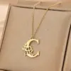 Wholesale Basic Classic Style Letter Stainless Steel Plating Pendant Necklace
