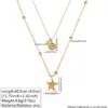 Wholesale 304 Stainless Steel Plastic Geometric Starfish Shell Ion Plating (IP) 18K Gold Plated Cute Vintage Style Vacation Waterproof Non Tarnish Double Layer Necklaces