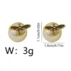Wholesale 1 Pair Cute Pearl Bee Plating Copper 18K Gold Plated Ear Studs