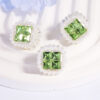 Wholesale Double-sided alloy rhinestone square straight hole loose beads DIY