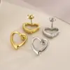 Wholesale 18K Real Gold Plated 304 Stainless Steel PVD Coated Heart Shape Waterproof Non Tarnish Plating Hollow Out O-shaped Chain Bracelets Earrings Necklace
