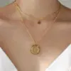 oly-f3b5912e1868b4f12fe531e15d3ca59e Wholesale PVD Coated Real Gold Plated 18K Gold Heart 304 Stainless Steel Titanium Steel Waterproof Non Tarnish 304 Stainless Steel Titanium Steel Necklace