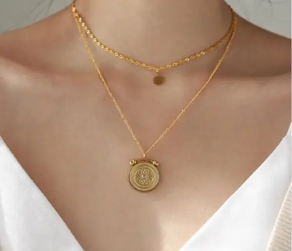 oly-f3b5912e1868b4f12fe531e15d3ca59e Wholesale PVD Coated Real Gold Plated 18K Gold Heart 304 Stainless Steel Titanium Steel Waterproof Non Tarnish 304 Stainless Steel Titanium Steel Necklace