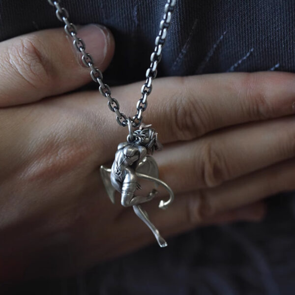 oly-f3b96725d077ad4dbd9b33fb4914bb5a Wholesale Vintage Necklace Women's Men and Women's Niche Design Demon Angel Necklace Light Luxury All-match High-end Long Woolen Chain