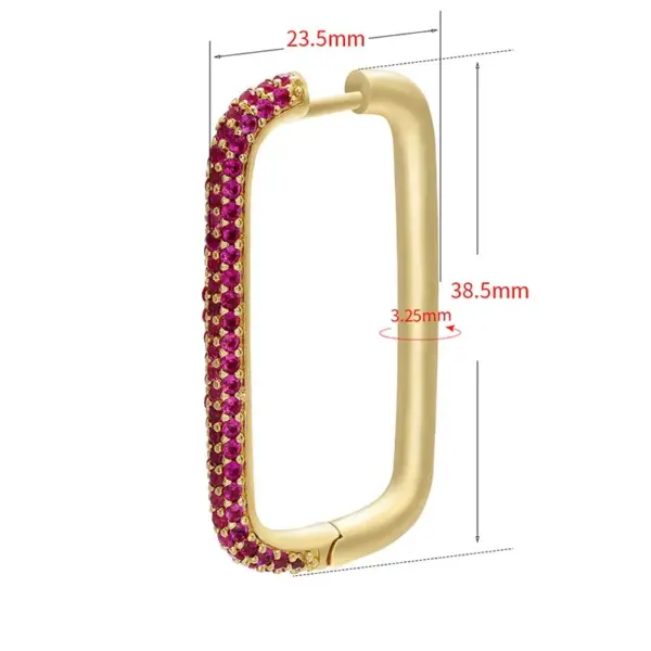 Wholesale Fashion Square Copper Plating Inlay Rhinestones 1 Piece