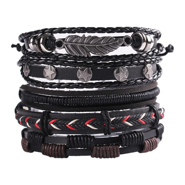 Wholesale Vintage multi-layered cowhide punk bracelet