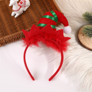 Red and Green Ribbon Elf Hat