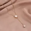 Wholesale PVD Coated Real Gold Plated 14K Round 304 Stainless Steel IG Style Elegant Simple Waterproof Non Tarnish Pendant Necklace