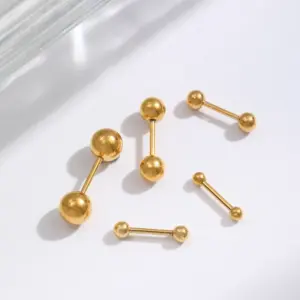 Wholesale 1 Simple Style Commute Round 304 Stainless Steel 18K Gold Plated Ear Studs