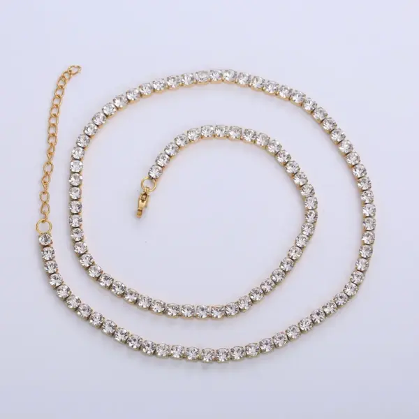 Wholesale PVD Coated 18K Gold Plated Solid Color 304 Stainless Steel Simple Style Shiny Waterproof Non Tarnish 304 Stainless Steel Necklace