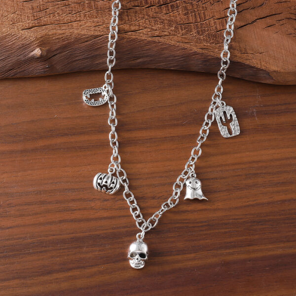 Wholesale Alloy Vintage Dark Skull Boots Pendant Necklace