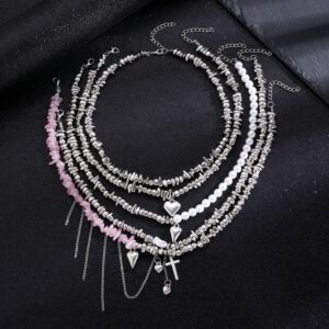 07 6 pieces of broken silver necklace