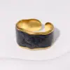 PVD Coated Real Gold Plated 18K Gold Irregular 304 Stainless Steel Simple Style Commute Waterproof Non Tarnish Open Rings
