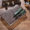 oly-f3d389ccd77fdcb76d428e536041b865 Wholesale Two top-grain cowhide leather notebook pen holders