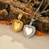 Wholesale Jewelry Fashion Heart Shape 201 Stainless Steel Artificial Diamond Plating Inlay Stainless Steel Necklaces