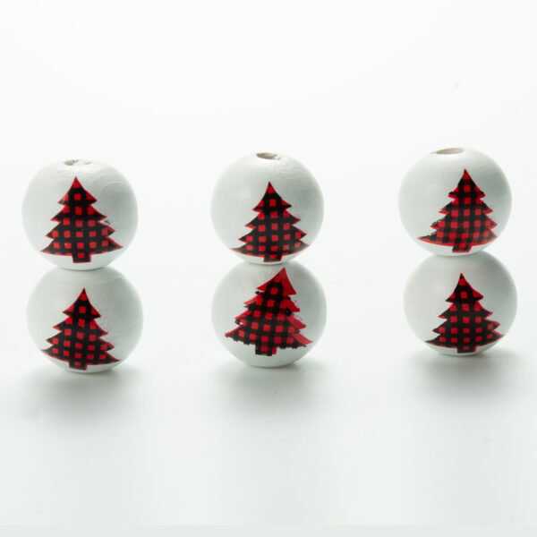 Wholesale 10pcs/pack lattice wooden beads Christmas wooden beads