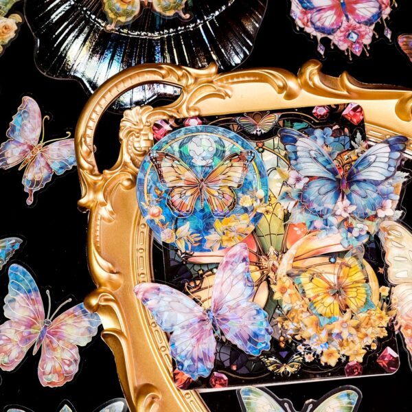 oly-f3e63848a9d04e13185e85d3007c5a14 Wholesale 30-90 new cold hot laser transparent pet stickers natural scenery series combination stickers Amazon cross-border