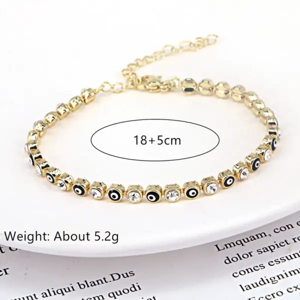 European And American New Fashion Copper Chain Inlaid Zircon Oil ipping Devil's Eye Bracelet
