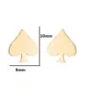 PVD Coated Real Gold Plated Heart Shape Titanium Steel Fashion Waterproof Non Tarnish Ear Studs