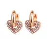 Fashion Heart Shape Copper Drop Earrings Gold Plated Zircon Copper Earrings