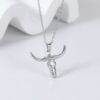 Wholesale Cross-border new stainless steel personality ethnic Indian cow head necklace animal cow horn pendant necklace