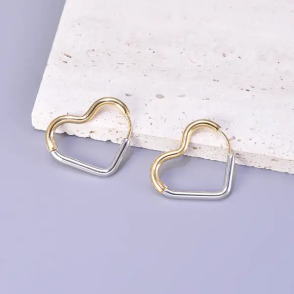 PVD Coated Real Gold Plated 18K Gold Heart 304 Stainless Steel Titanium Steel Waterproof Non Tarnish Earrings