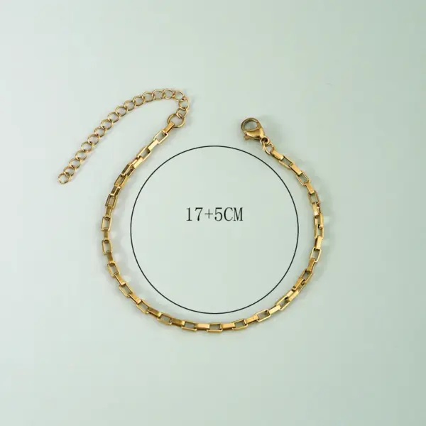 18K Gold Plated Geometric 304 Stainless Steel Simple Style Classic Style Plating 304 Stainless Steel Chain Bracelet