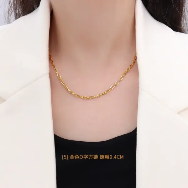 PVD Coated Real Gold Plated Crown 304 Stainless Steel Fashion Waterproof Non Tarnish 304 Stainless Steel Necklace