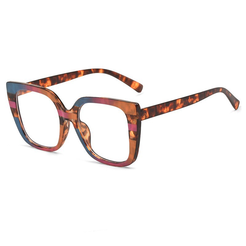 Wholesale New Style Simple and Fashionable Leopard Print Frame Plain Plain Mirror Internet Celebrity Same Style Distinctive Instagram European and Ame