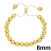 Wholesale Basic Fashion Simple Style Round Copper Beaded Plating 18k Gold Plated Bracelets