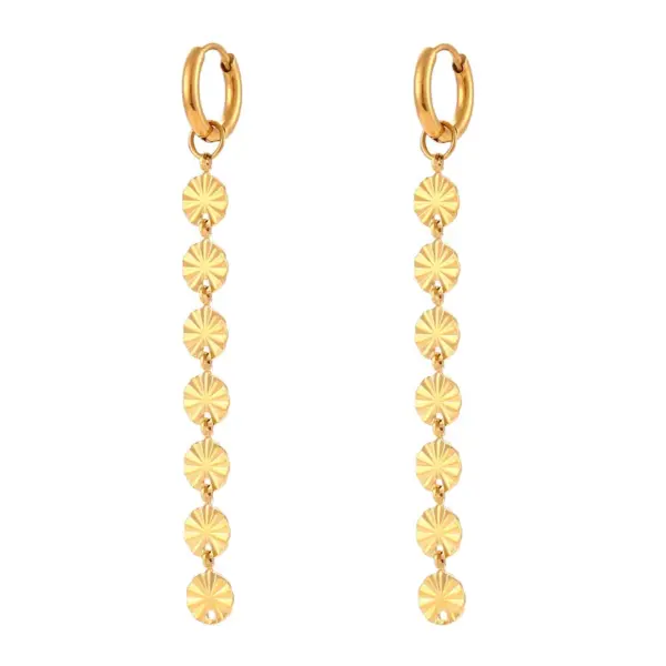 Wholesale PVD Coated Real Gold Plated 18K Gold Snowflake 304 Stainless Steel Fashion Waterproof Non Tarnish Drop Earrings