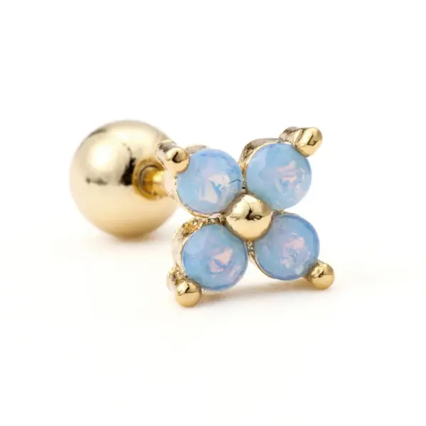 Ear Cartilage Rings & Studs Flower Brass Gem