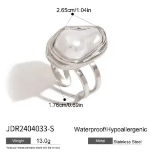 Steel Color Pearl Ring