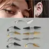 1 Piece 304 Stainless Steel Stone-Free Casual Exaggerated Simple Style Eyebrow Studs Solid Color Gold Steel Color Black Plating Vacuum Plating 18K Gold Plated Eyebrow Studs Ear Cartilage Rings & Studs