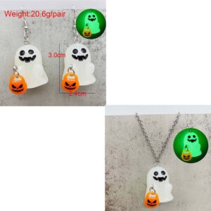 JE1407G+H earrings and necklace set / luminous