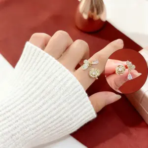 【F1164】Butterfly Camellia Ring / Gold