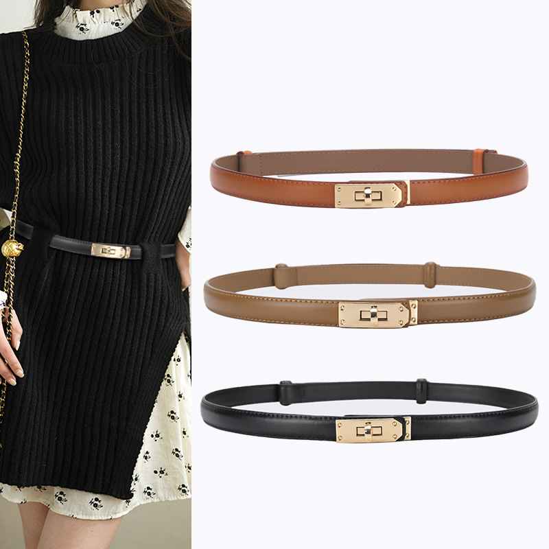 Wholesale Fashionable All-match Korean Style Women's Thin Belt Belt Skirt Casual Pants Belted Waist Slimming Buckle Belt
