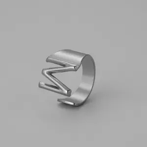 Silver M Open Ring J382-39 / Adjustable Opening