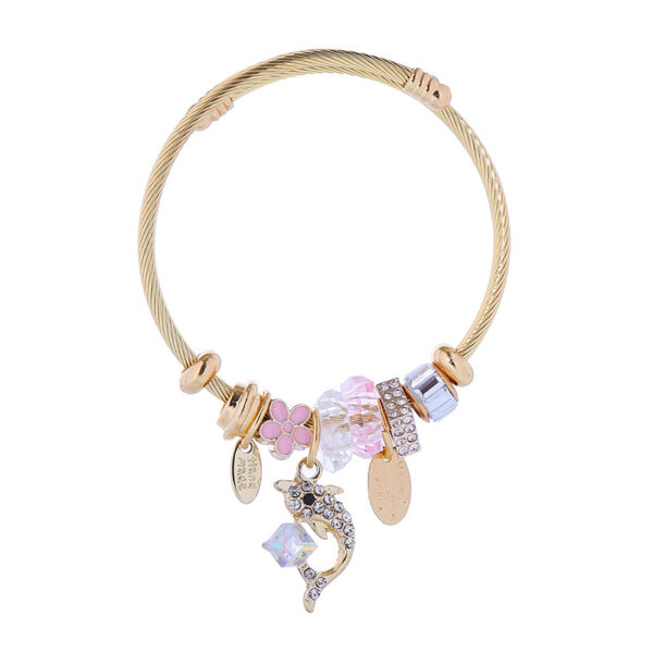 Wholesale New Stainless Steel Alloy Gold Bracelet Women's High Sense Temperament Simple Bracelet Personalized All-match Pendant Bracelet Batch