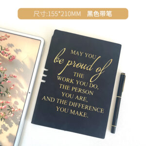 English style black pen with spine insert (book + pen)