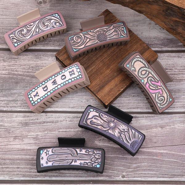 Wholesale Cross Border West Denim Wind Cactus Sunflower Letter Hairpin Women Shark Clip AliExpress Amazon