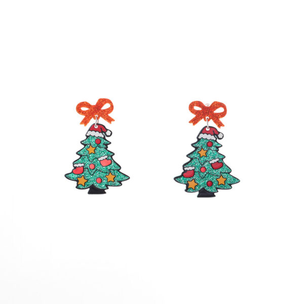 oly-f41e8e5799df5f3ecb81d35f06249616 Wholesale Cartoon butterfly tassel Christmas tree earrings