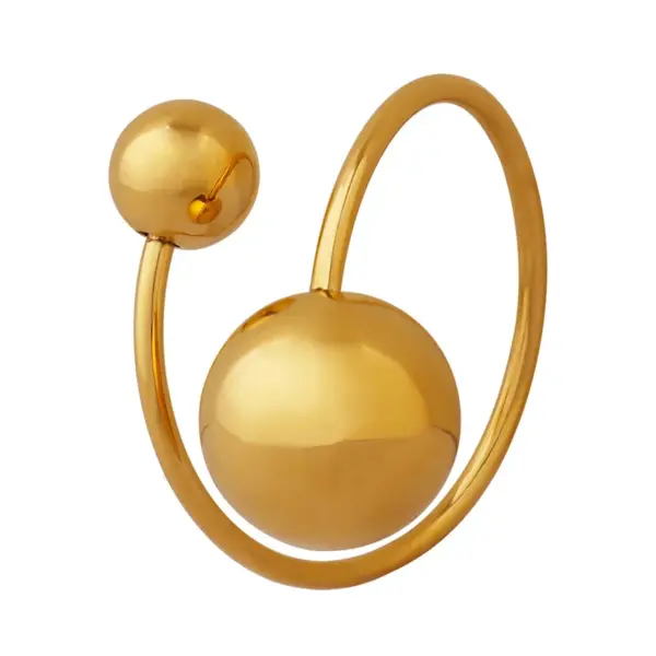 Wholesale Jewelry Simple Style Round Solid Color Titanium Steel 18K Gold Plated Open Rings