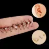 1 Piece 316L Stainless Steel Copper Zircon Ear Cartilage Rings & Studs Heart Shape Waterproof Non Tarnish Surgical Steel