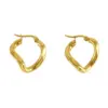 Wholesale 1 Pair Simple Style Geometric Irregular Stainless Steel 18k Gold Plated Hoop Earrings