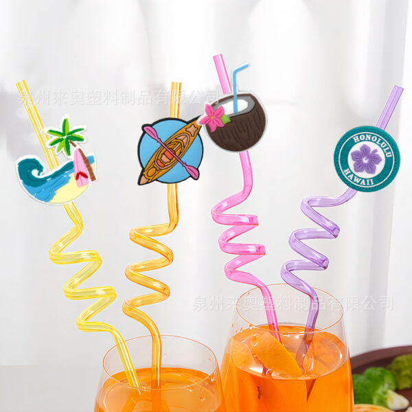 Wholesale Cross-Border Hot-Selling Parents' Day Straw Cap Accessories Straw Dust Cover Cartoon Pvc Soft Rubber Straw Clip Straw Cover